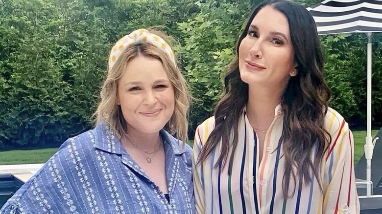 Joanna Teplin, Clea Shearer by the pool