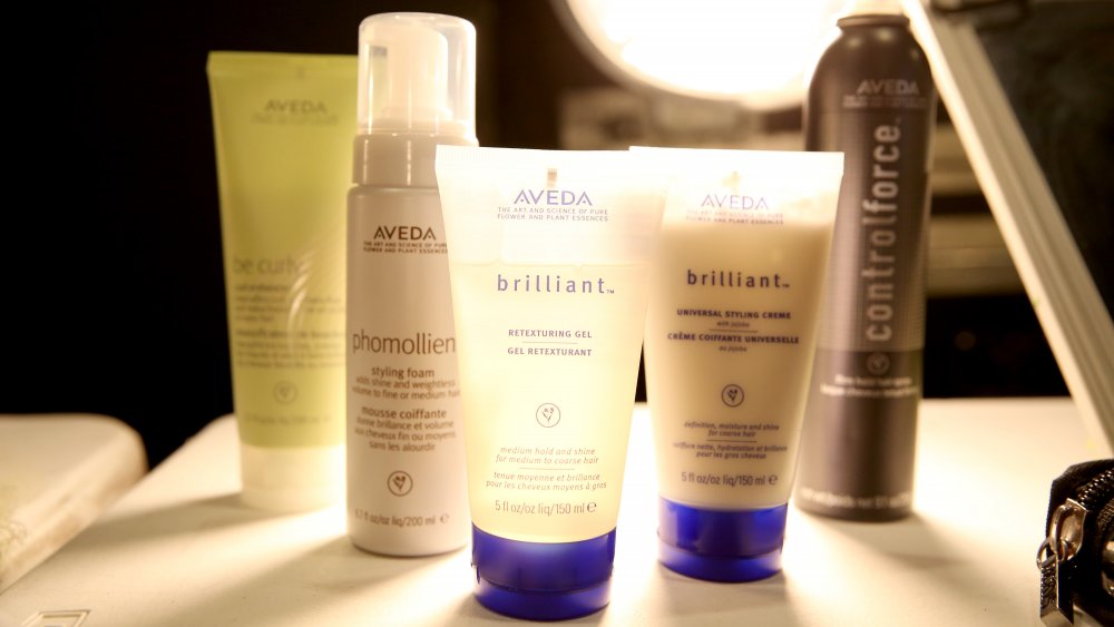 A view of clean beauty Aveda products