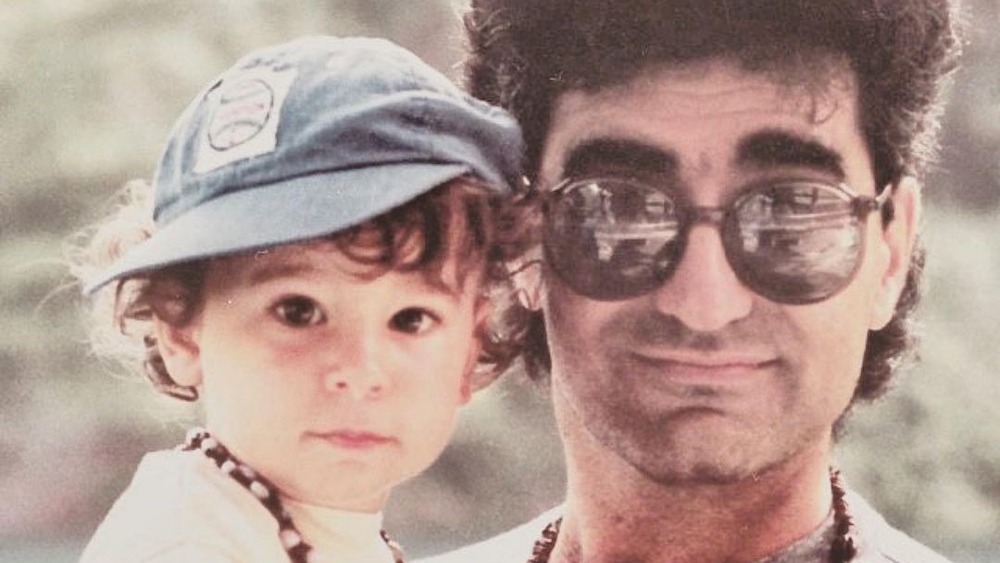 Dan Levy as a boy with Eugene Levy