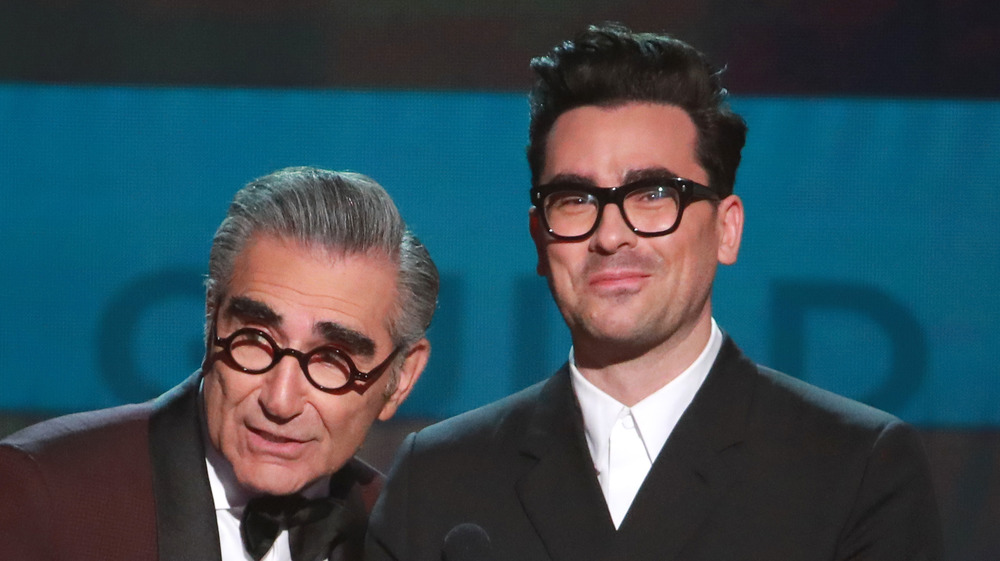 Eugene and Dan Levy presenting at the SAG Awards