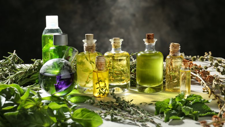 bottles of essential oils