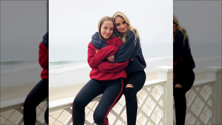 Gigi Caruso with a friend in USC hoodies