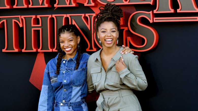 Halle and Chloe Bailey at the Stranger Things premier