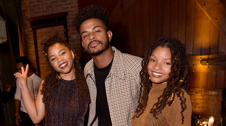 Halle and Chloe Bailey with Trevor Jackson