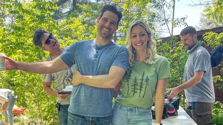 Scott McGillivray, Debra Salmoni on set