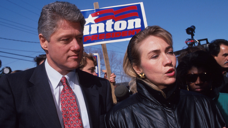Bill, Hillary Clinton during campaign