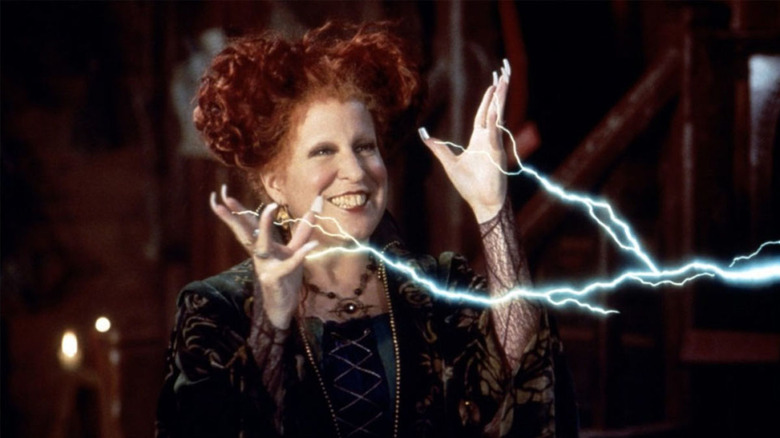 Bette Midler in Hocus Pocus throwing lightning