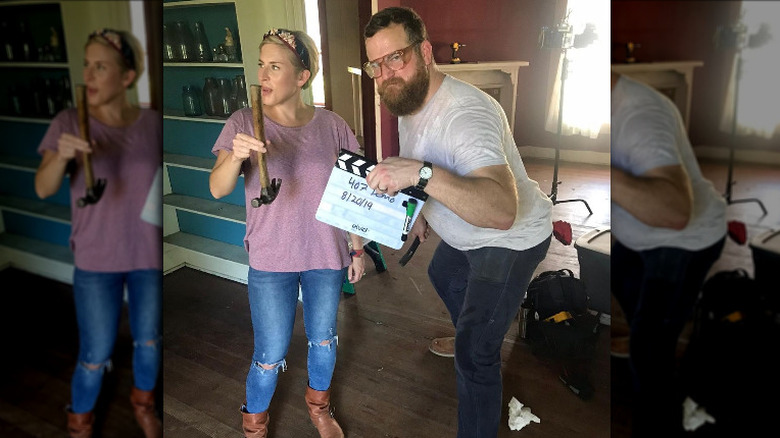 Ben and Erin Napier on the set of Home Town