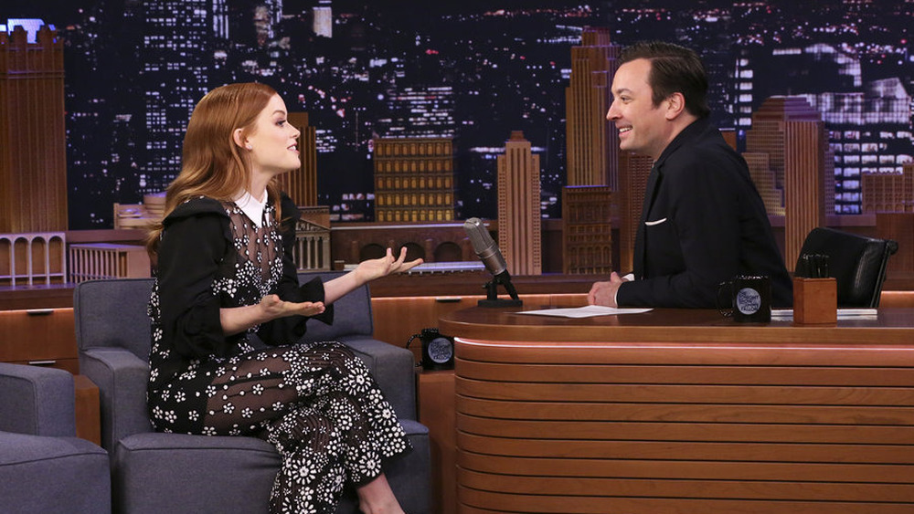 Jane Levy and Jimmy Fallon
