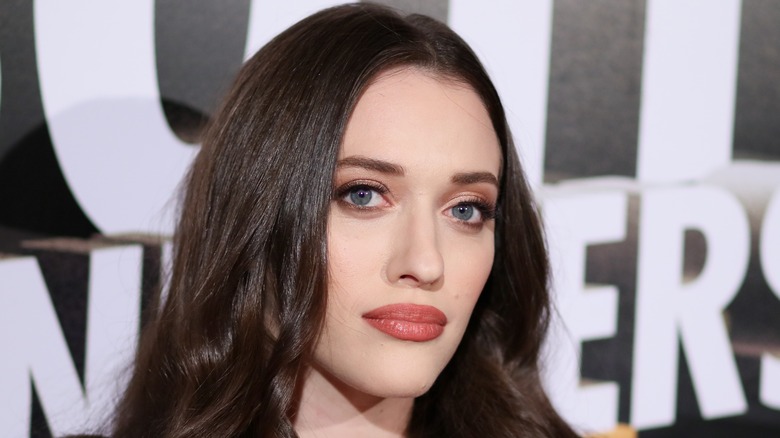 Kat Dennings glam red lips