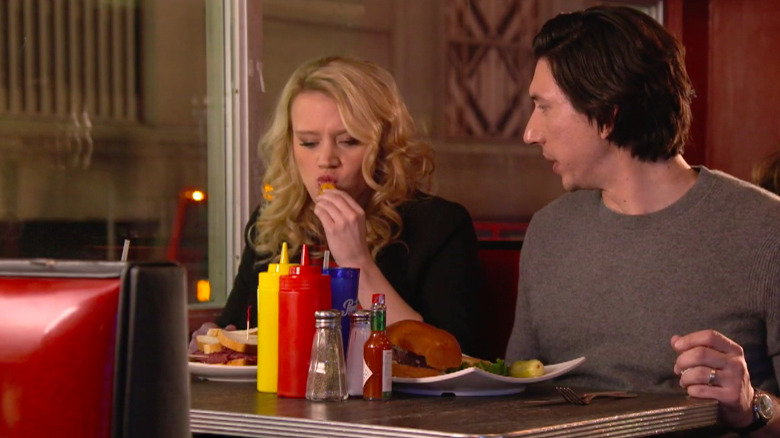 Kate McKinnon Adam Driver diner skit