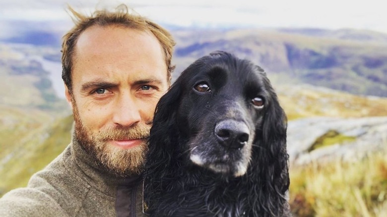 James Middleton takes a selfie with his dog