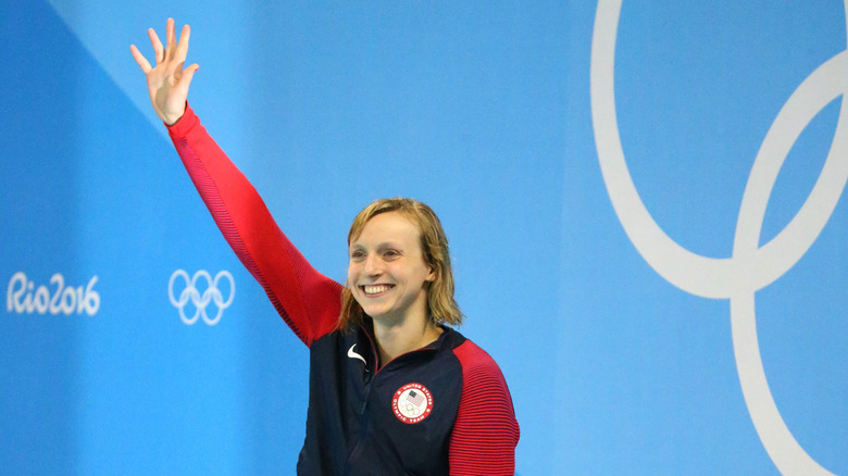 Katie Ledecky waving