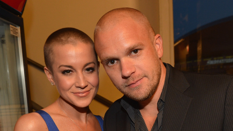 Kellie Pickler and Kyle Jacobs with shaved heads