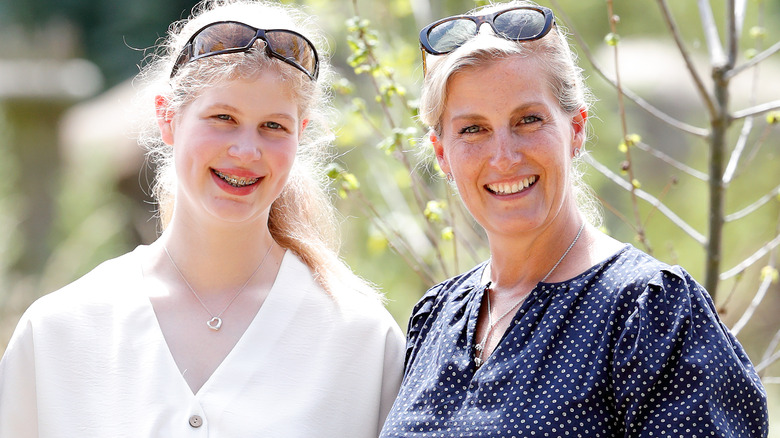 Lady Louise and Sophie, Duchess of Edinburgh, smiling