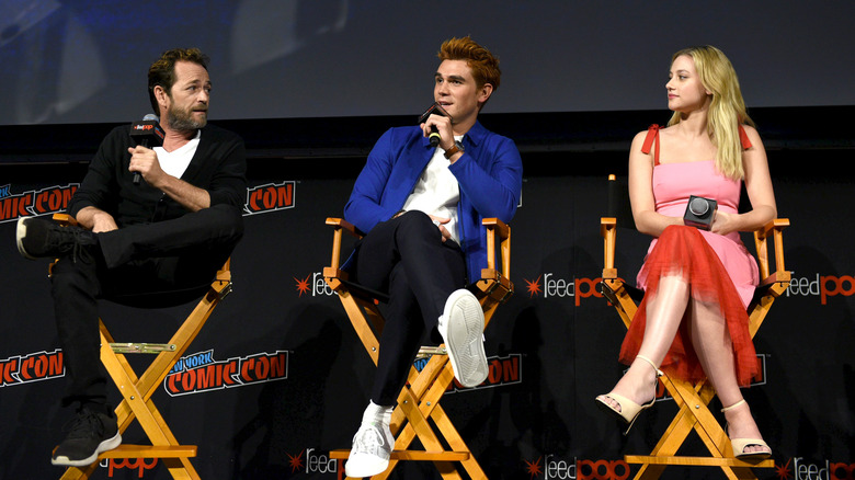 Lili Reinhart, Luke Perry, and KJ Apa at New York Comic Con