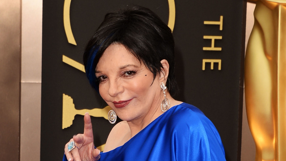 Liza Minnelli wearing a blue top