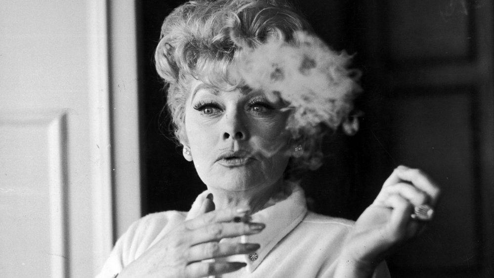 Lucille Ball smoking a cigarette