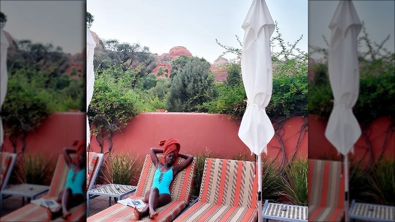 Lupita Nyong'o relaxing