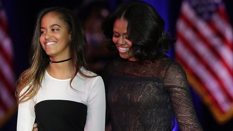 Malia Obama and Michelle Obama