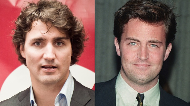 Justin Trudeau, Matthew Perry split image