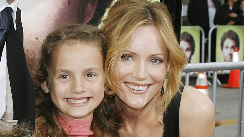 Maude Apatow and Leslie Mann smiling