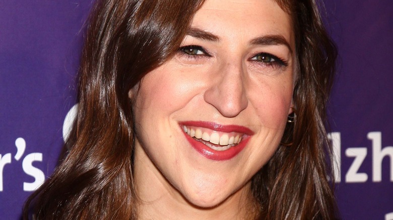 Mayim Bialik smiling at an event