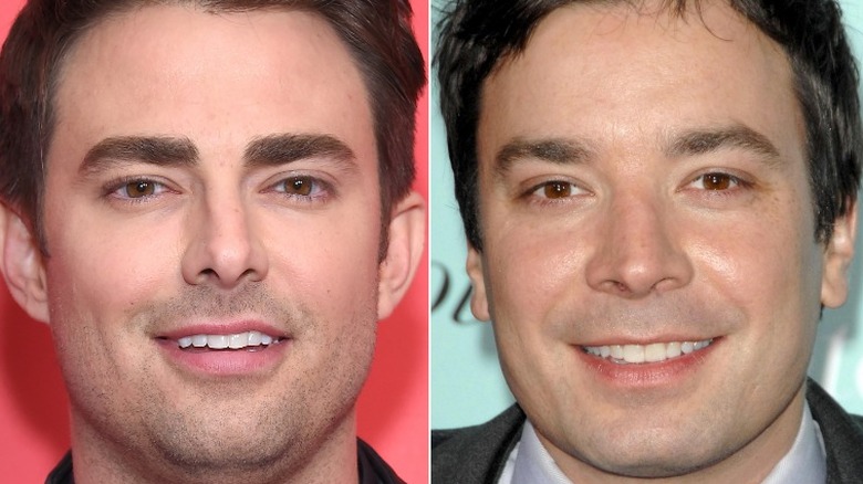 Jonathan Bennett and Jimmy Fallon split image