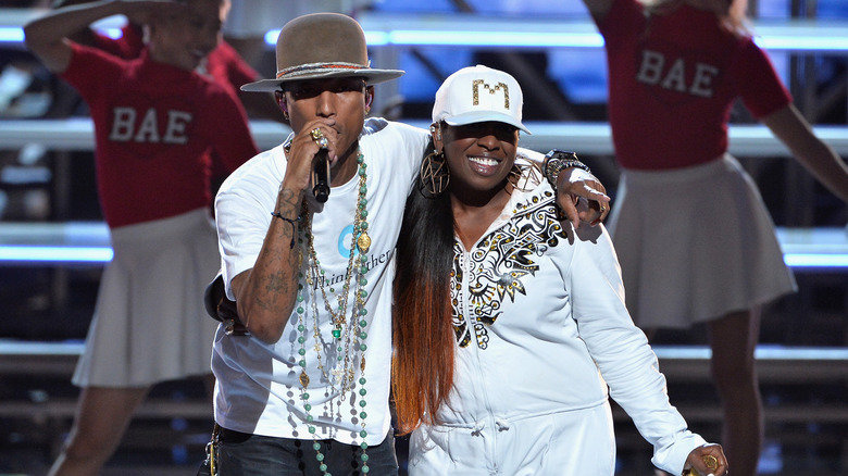 Missy Elliott and Pharrell Williams performing in 2014