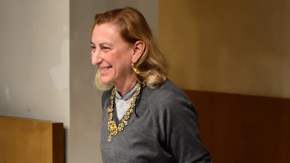 Miuccia Prada smiling in 2017