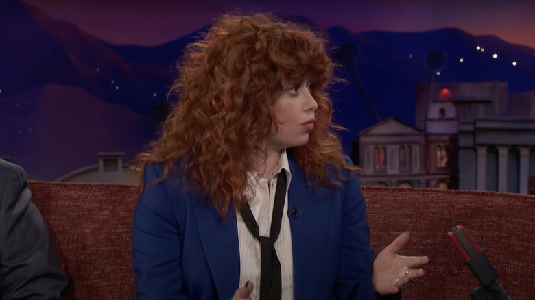 Natasha Lyonne talking during Conan O'Brien interview