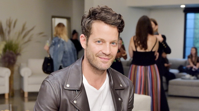 Nate Berkus wearing leather jacket