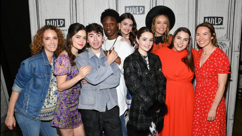 Olivia Wilde with the cast of Booksmart