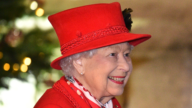 Queen Elizabeth smiling at an event