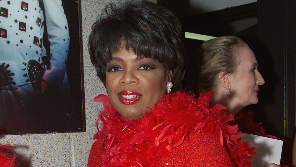 Oprah WInfrey wearing red