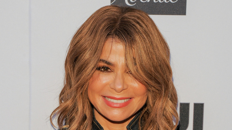 Paula Abdul with hair covering eye