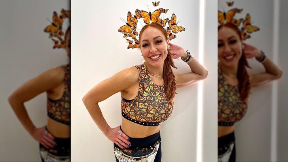 Jess King wearing a butterfly crown