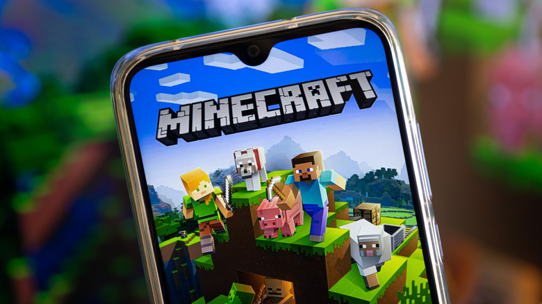 Minecraft video-game on a phone