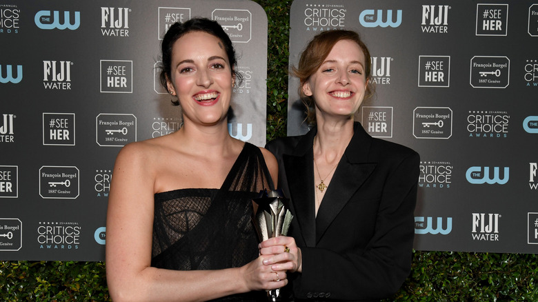 Phoebe Waller-Bridge smiling with sister Isobel