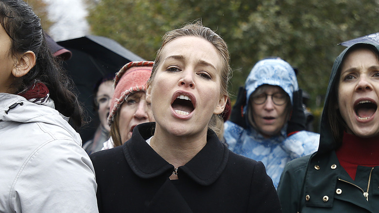 Piper Perabo at a protest