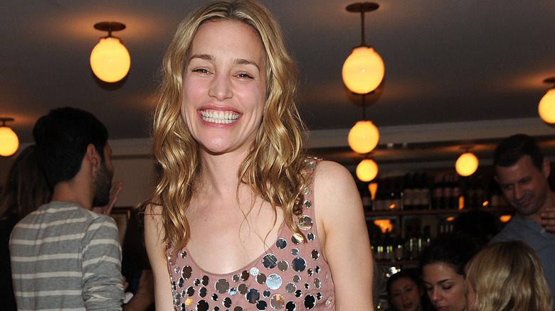 Piper Perabo smiling, wearing sequins