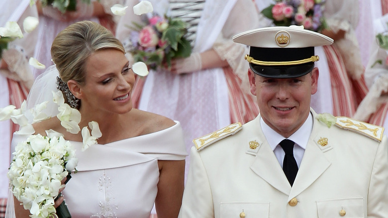 Prince Albert marrying Princess Charlene