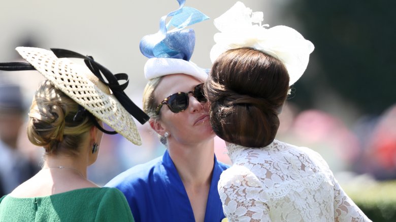 Zara Tindall kissing guests at event