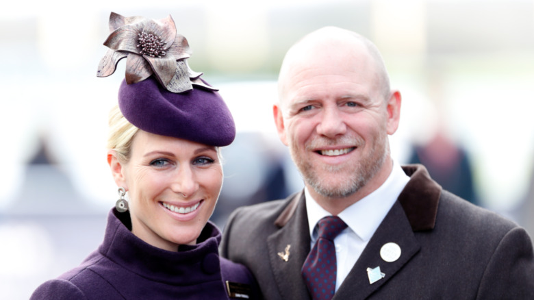 Zara Tindall poses with husband Mike Tindall