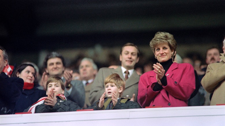 Princess Diana with Princes William and Harry, 1993