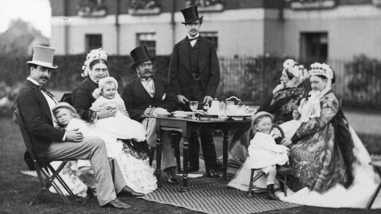 Mary of Teck as a child with family, 1873