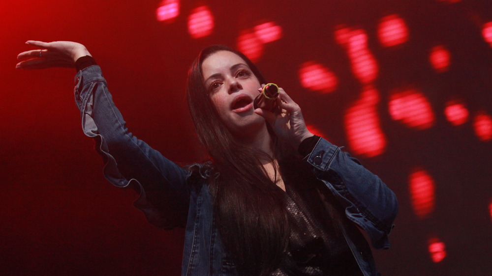 Tina Barrett singing on stage