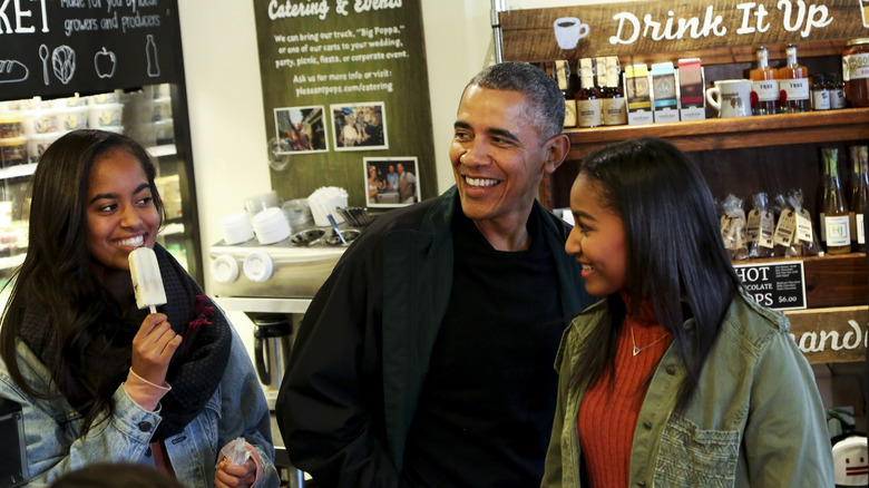 Malia, Barack, and Sasha Obama