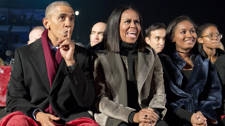 Barack, Michelle, and Sasha Obama