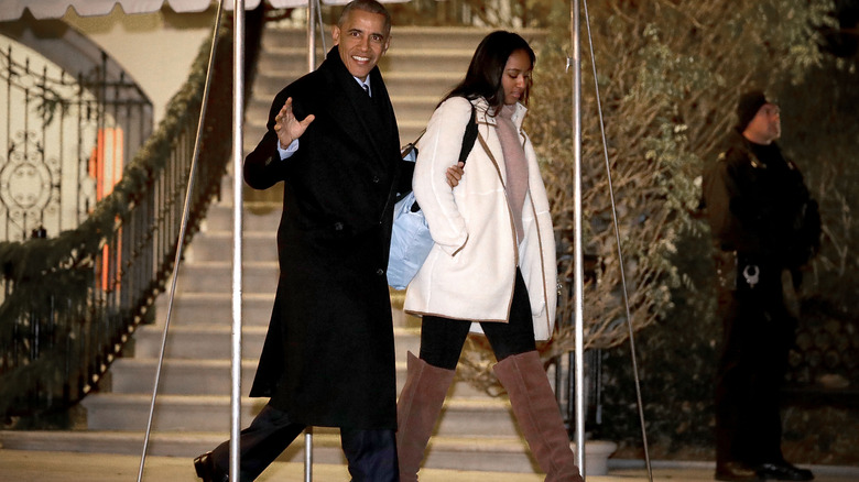 Barack and Sasha Obama